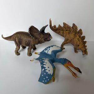 Schleich Dinosaur Lot - Triceratops, Stegosaurus & Pterosaur